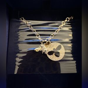 Swarovski Crystal Bee necklace, small, gold plating